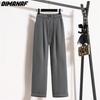DIMANAF 2024 Большие размеры Летние длинные брюки Женские брюки Свободные прямые оборки Женские базовые брюки Широкие брюки 4XL