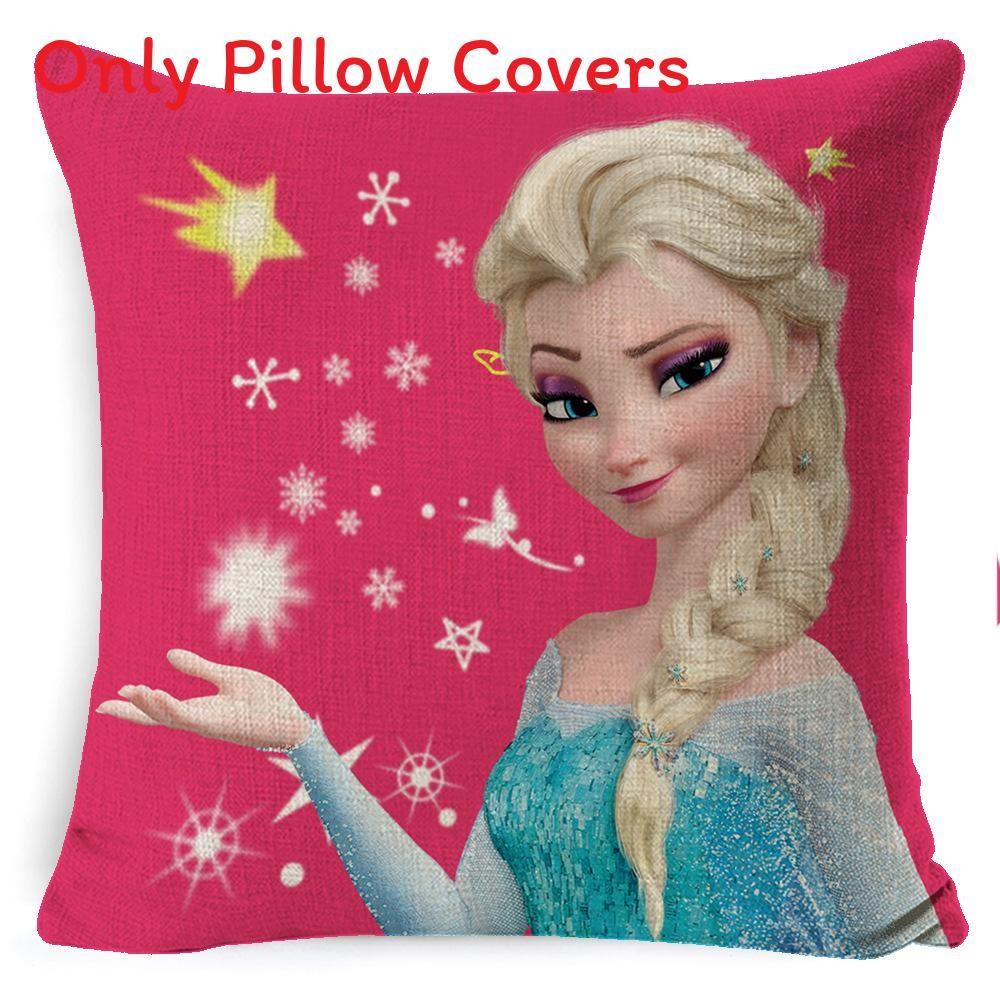 The Frozen Snow Queen Cartoon Cushion Cover Linen Material Cozy Spaces Home