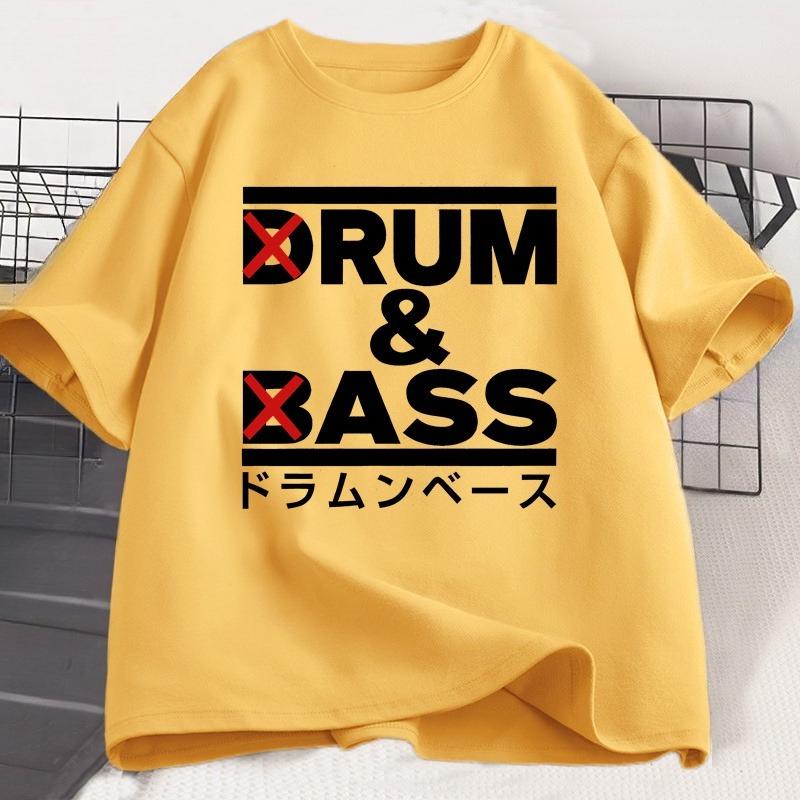 Смешная футболка Drum and Bass Любители рома и задниц Шутки Футболка Y2k С коротким рукавом Хлопковая футболка с круглым вырезом Летние футболки Женская одежда
