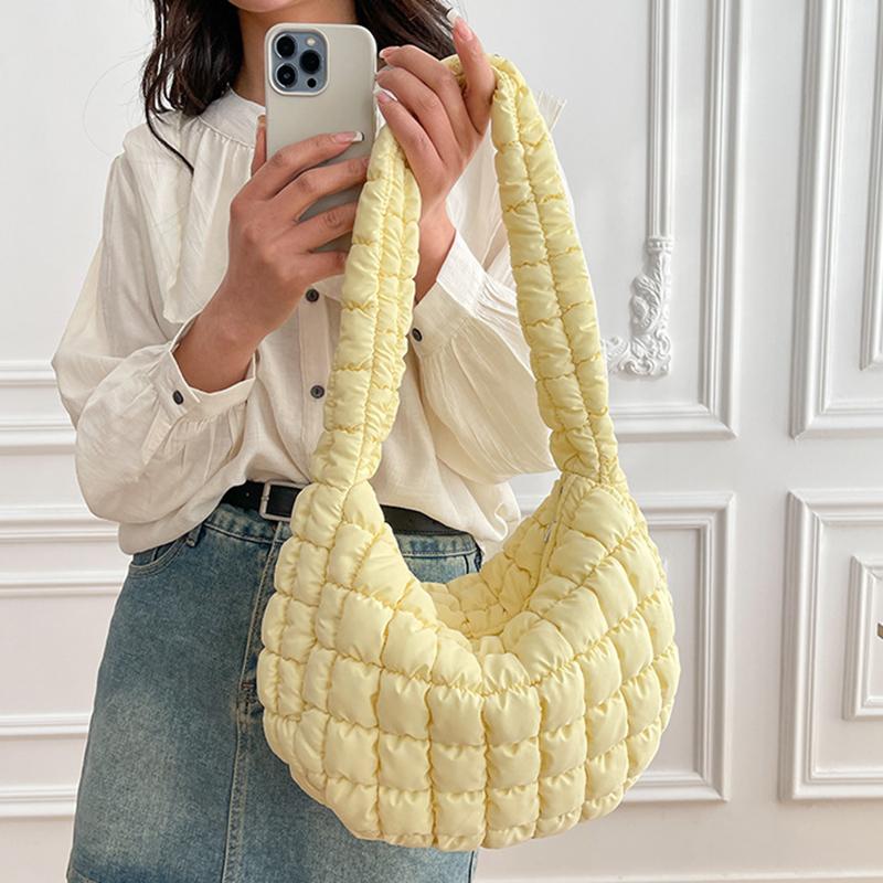 Fashionable Underarm Bag New Cloud Bag Niche High-end Shoulder Bag Down Bag Women Large Capacity Pleated Bubble Bag