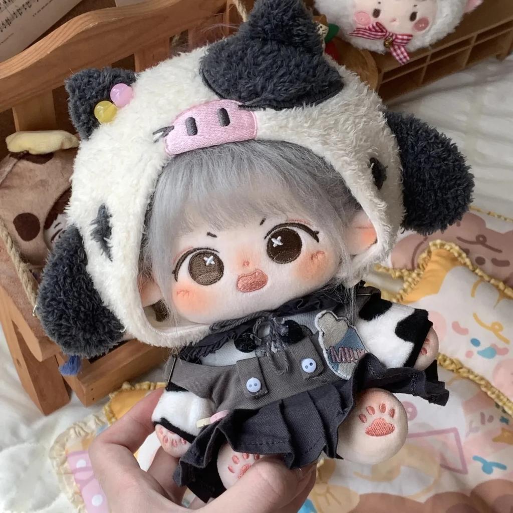 20cm Fashion Doll Cotton Idol Doll Plush Baby Toy Cow Clothes Dress Cute Plush Characters Toys Collection Gifts