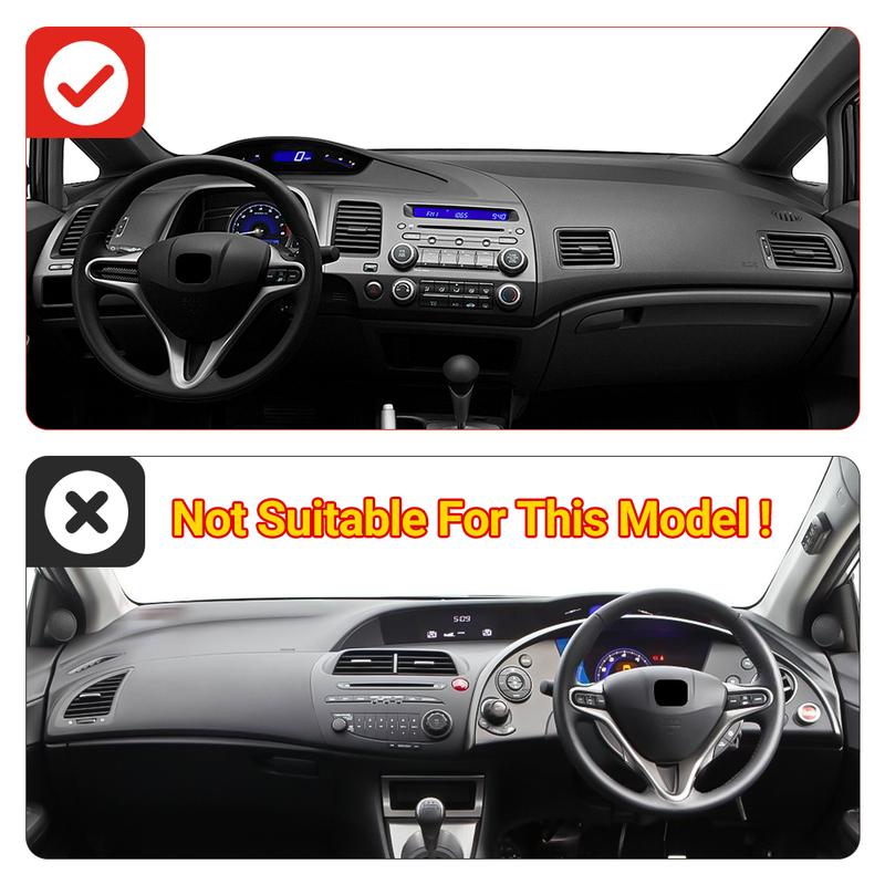 Накладка на панель приборов для Honda Civic 8-го поколения 2006 2007 2008 2009 2010 2011, коврик-тент от солнца на приборную панель, противоскользящая подкладка, аксессуары