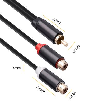 0,3 м RCA аудиодинамик Y-образный адаптер-разветвитель кабель RCA 1 штекер на 2 гнезда стерео аудиокабель золотого цвета