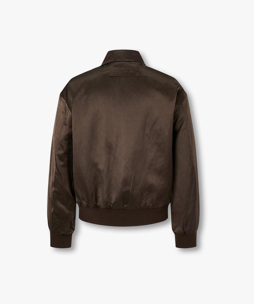 Man On The Boon Glossy Satin Bomber Jacket_Brown 4716109017