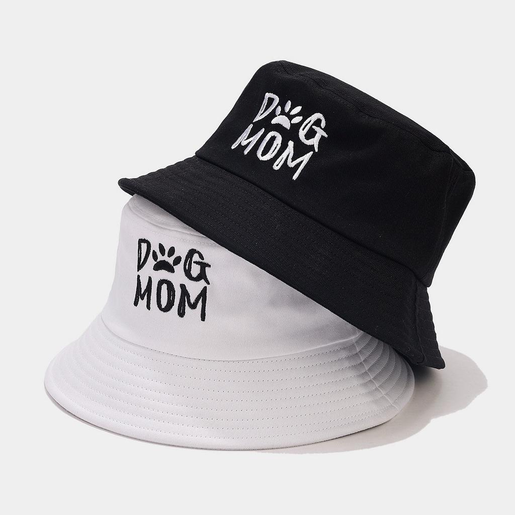 Женская панама с вышивкой DOG MOM, модная, горячая распродажа, универсальный солнцезащитный козырек, повседневная панама-ведро