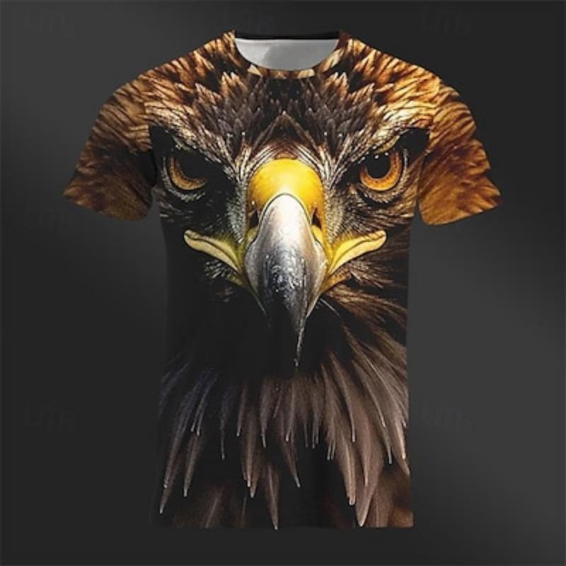 Men's Graphic Animal Eagle T Shirt Tee Top Short Sleeve 3D Print Designer Casual Street Style Sports Outdoor Holiday Going Out Summer Clothing