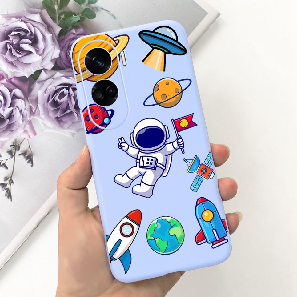 Для чехла Funda Honor 90 Lite Honor 100 Pro Honor100 5G Задняя крышка Узор Астронавт Корова Чехол Мягкий силикон Huawei Honor90 Lite