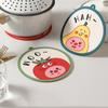 Подставки ПВХ с фруктовым узором, красочные, нескользящие, из мягкой резины, теплоизоляционные, подставки 'Томат', 'Груша', 'Персик', домашние аксессуары, кухня