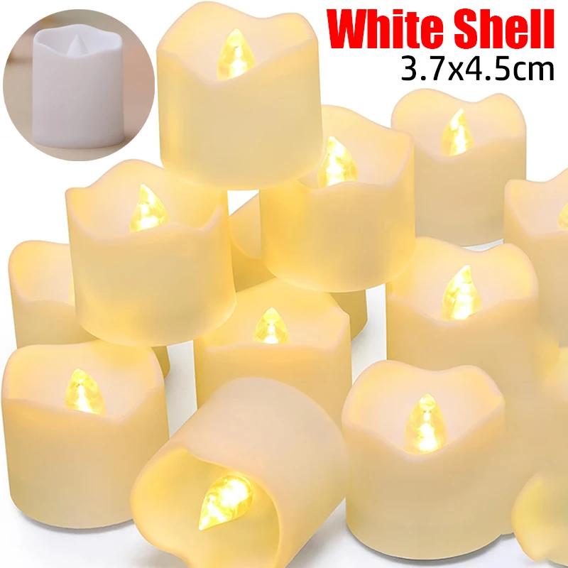 LED Electronic Candle Lights Wave-side Flameless Tea Light Button Battery Candles Lamp for Wedding Halloween Christmas Decor