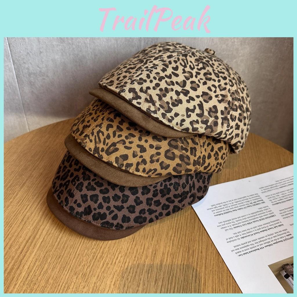 Splicing Design Fashion Leopard Print Pattern Women Casual Beret For Daily Wear