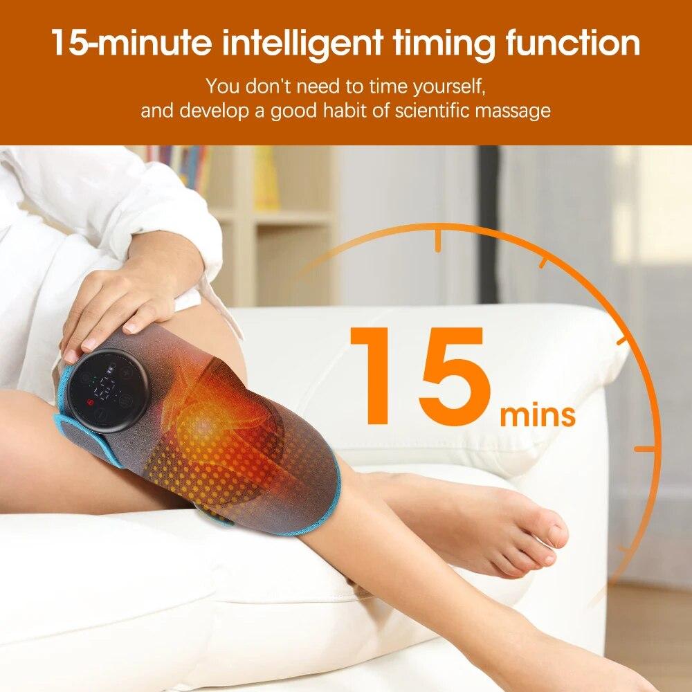 Electric Knee Massager Belt Heating Pad Vibration Shoulder Massager Arthritis Physiotherapy Massage Knee Pad Pain Relief
