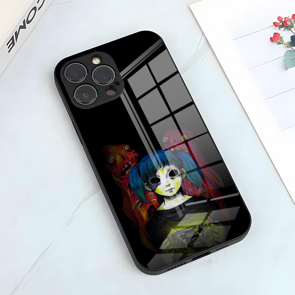 Чехол для телефона S-Sally Face для iPhone 17 Pro Max 15 Pro 16 14 Plus 12 13 Mini 11 Pro Ударопрочный стеклянный чехол