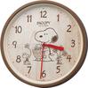 Настенные часы RHYTHM SNOOPY с аналоговой непрерывной секундной стрелкой, коричневые, Snoopy M06 (Текстура древесины) 8MGA40-M06