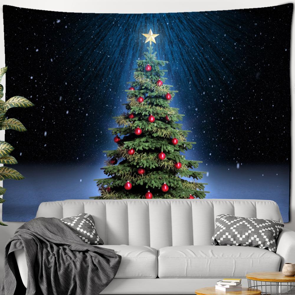 Рождественский гобелен со снеговиком, настенный подвесной Санта-Бохо, подарки, праздничная атмосфера, домашний декор