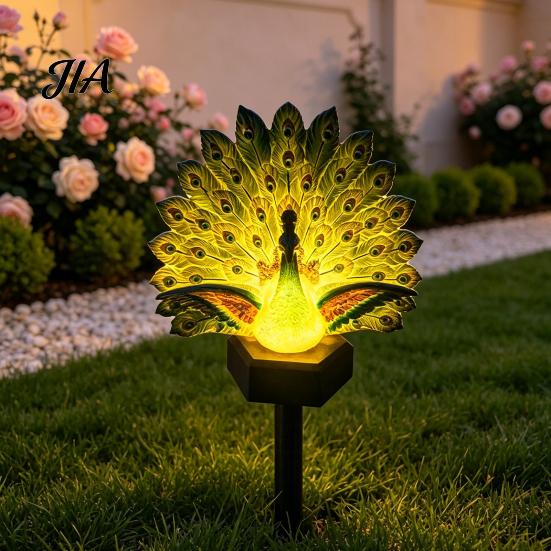 Unique Mother's Day Gift Solar Peacock Garden Statue, Outdoor Lighted Sculpture, Waterproof Powered Yard Decor LED Light for Patio Lawn Pathway