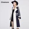 Cinemore Новая ветровка, длинное классическое модное женское пальто с капюшоном, осень 2022, повседневный весенне-осенний плащ 92205-1