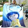 3D мультяшное одеяло Coraline, фланелевое одеяло, детское теплое одеяло для дома, гостиной, спальни, кровати, дивана, офиса