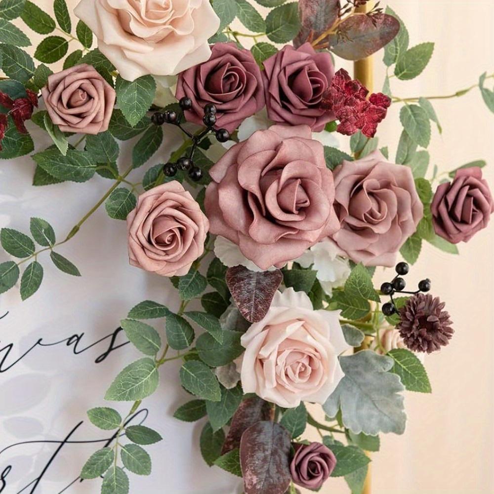 1 шт. Имитация Свадьбы Искусственная Приветственная Табличка Подвеска из Цветка Розы для Церемонии на Открытом Воздухе, Вход на Прием, Вечеринка, Банкет, Мольберт, Настенный Декор