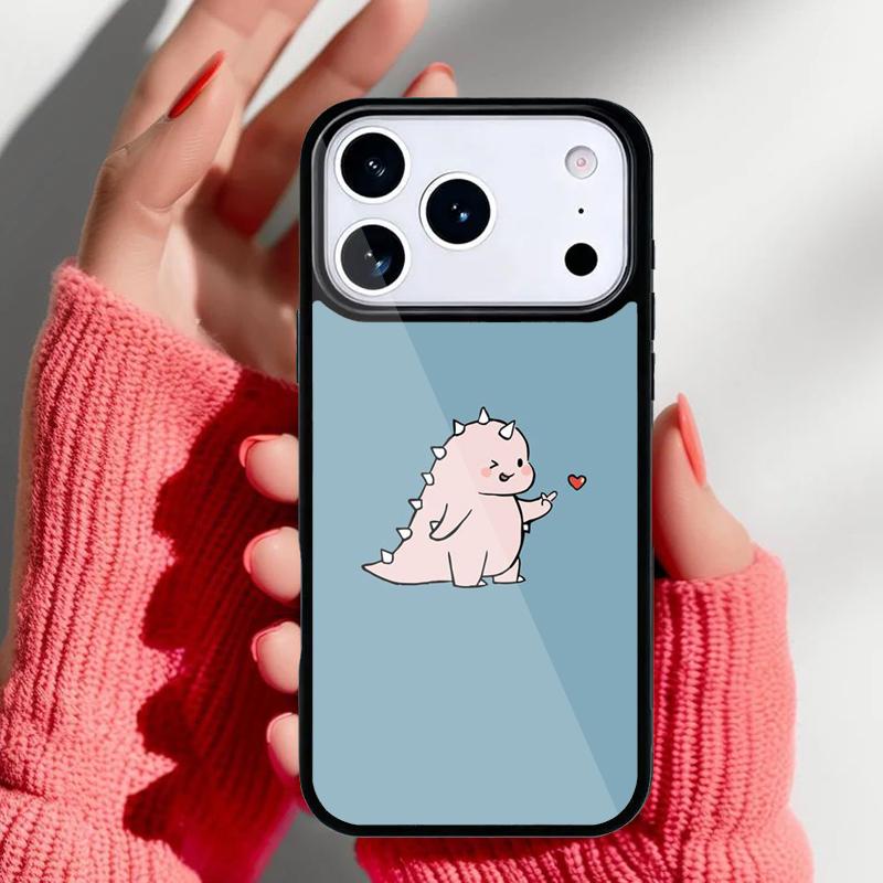 Животное Динозавр Веселый Дино мягкий Чехол для телефона для iPhone 17 16 15 14 13 Pro Max Задняя крышка для 12 11 Pro Coque