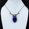 Lab Created Sapphire Gemstone Pure Copper Wire Wrapped Handmade Jewelry Necklace For Gift