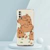 Мультяшная Капибара Прозрачный Чехол для Телефона для Samsung Galaxy A12 A50 A52 A70 A40 A10 A20 A30 A02 A03S A04 Чехол Силиконовая Оболочка Сумка