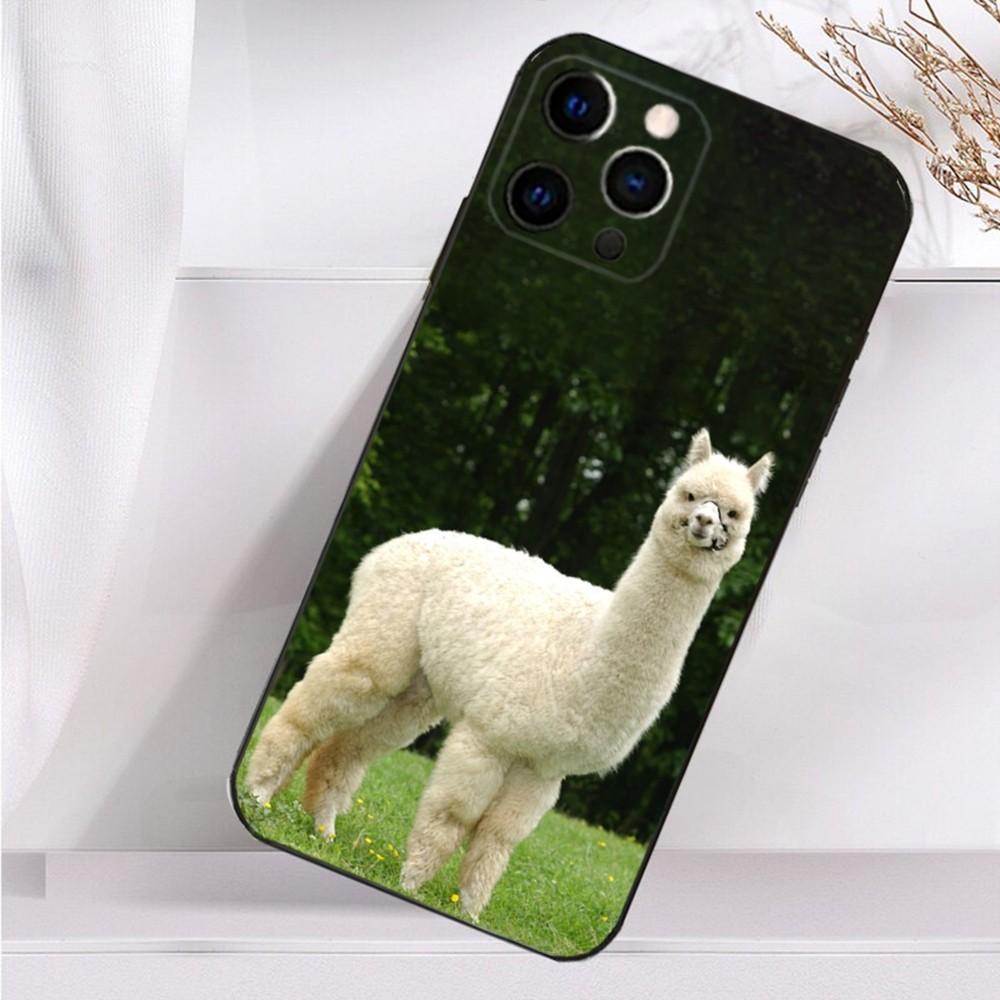 Чехол для телефона Лама Альпака для iPhone 16,15,14,13,12,11 Plus,Pro Max,XS,X,XR,SE,Mini,8,7 Мягкий Силиконовый Черный Чехол