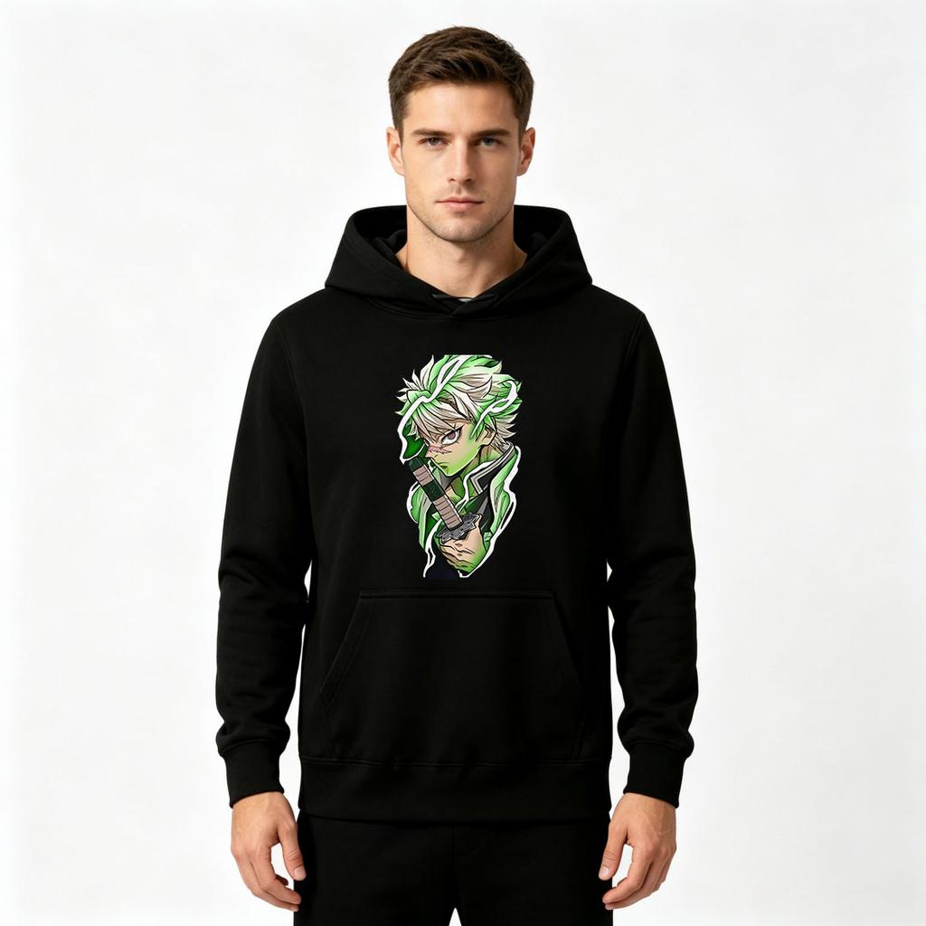 Men's Anime Character Printed Pullover Hoodie Casual Long Sleeve Comfortable Hooded Sweatshirt For Daily Wear