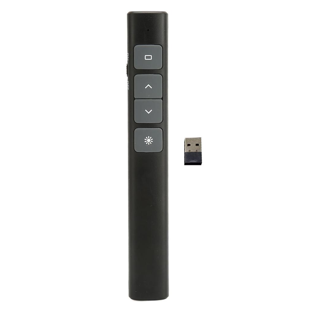 Presentation Clicker 2.4G RF Chip ABS Silicone Buttons Portable Plug and Play Wireless Presenter