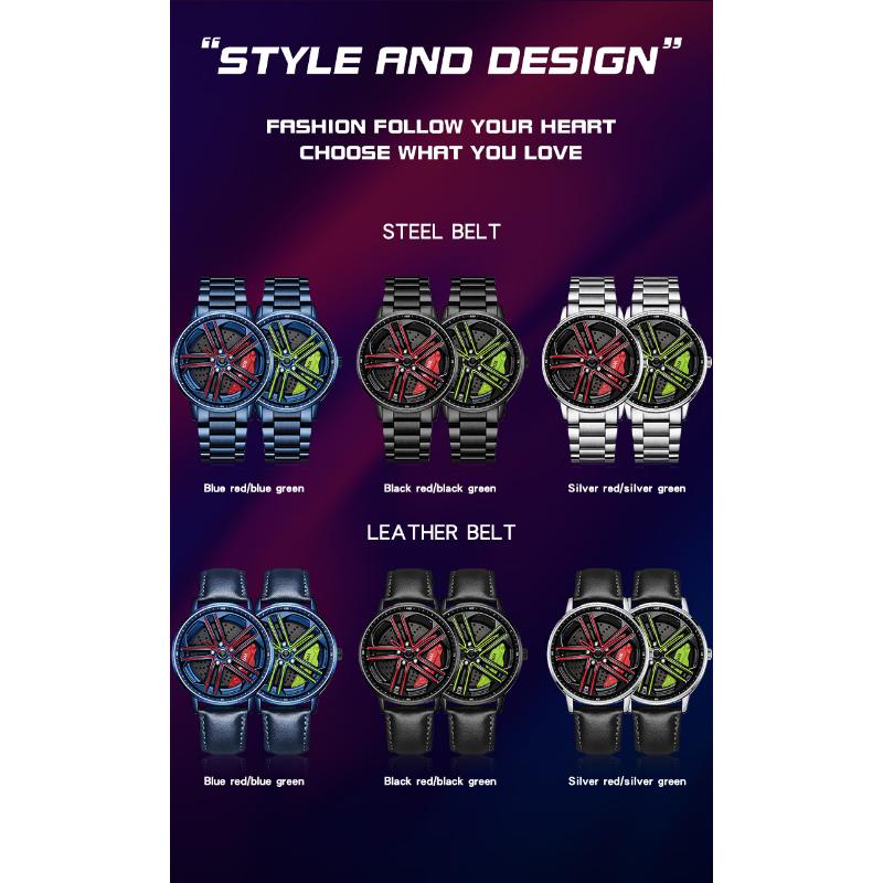 SANDA New Wheel Series Rotating Watch Men's Quartz Watch Fashion Hollow Creative Personality Cool Men's and Women's Watch
