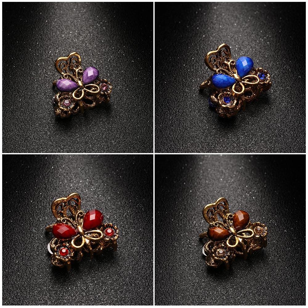 Ladies Gifts Retro Vintage Mini Butterfly Hair Clip Resin Hairpins Jewelry Claw