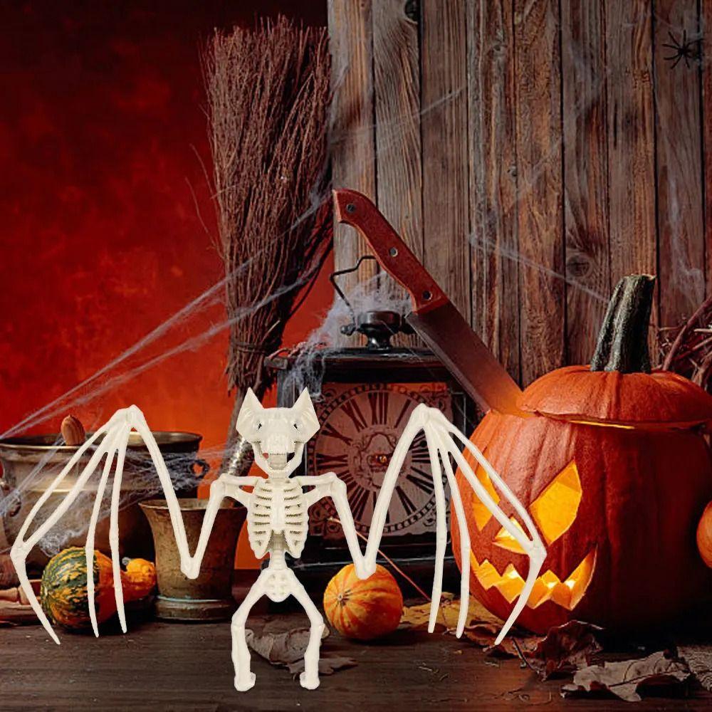 Horror Halloween Bat Skeleton Plastic Animal Skeleton Model For Halloween Theme Party