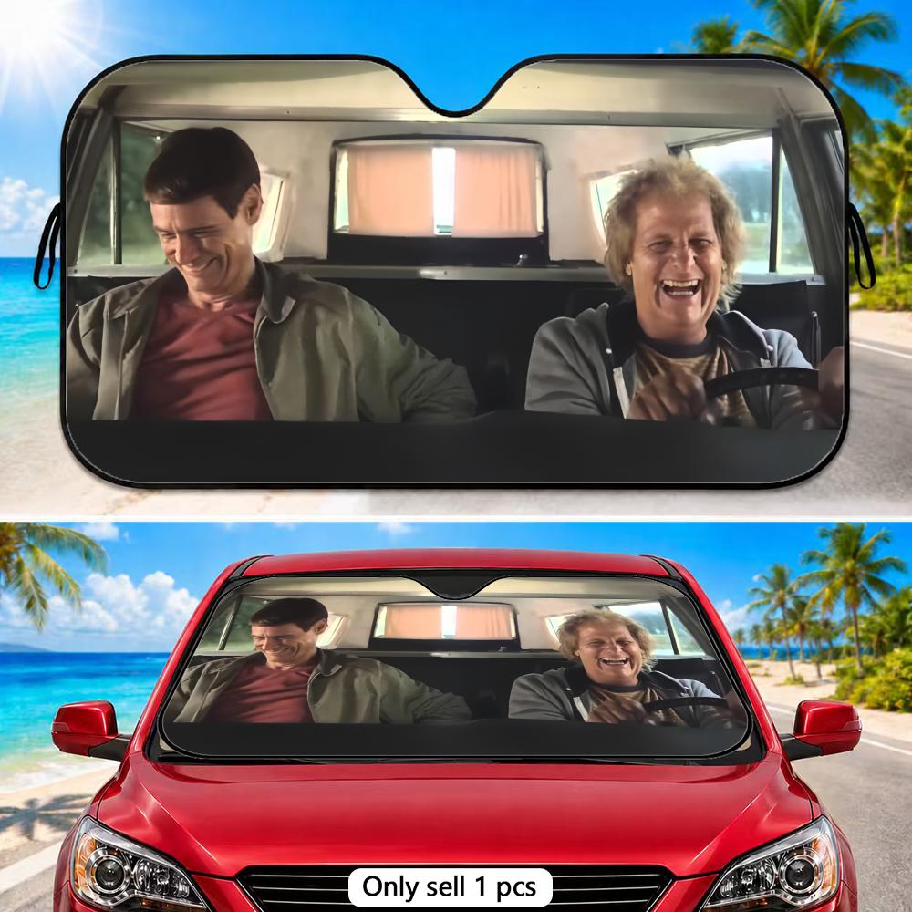 D-Dumb and Dumber Sun Visor Car Front Window Windshield Sunshade Five-Layer Aluminum Foil UV Protector Heat Shield