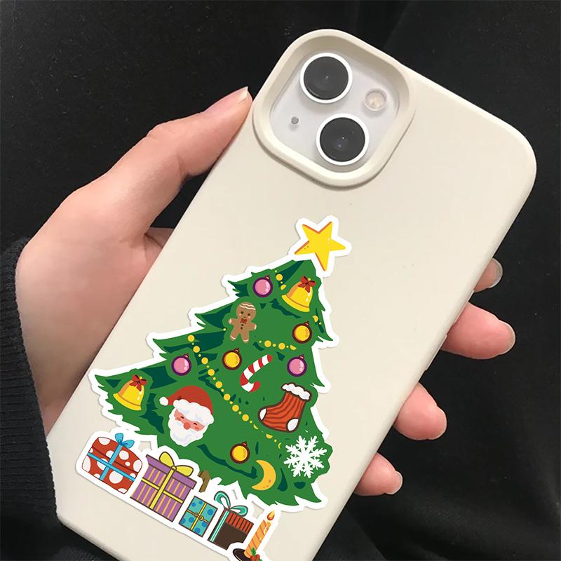 16 шт. Рождественские наклейки-пазлы Сделай лицо Санта-Клауса DIY Водонепроницаемые Детские пазлы Наклейки Декор для детской вечеринки Игрушка