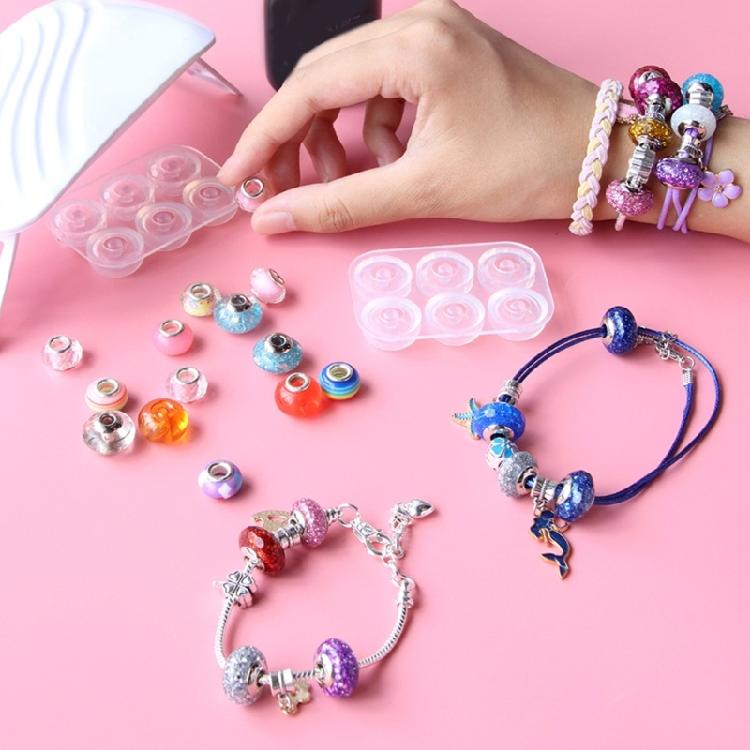 Силиконовая форма-подвеска с бусинами для изготовления браслетов и бижутерии своими руками, литье бижутерии