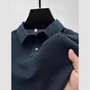 Мужская рубашка-поло в стиле business casual, с коротким рукавом, костяной цветок, однотонная, модная, дышащая, удобная, летняя, универсальная
