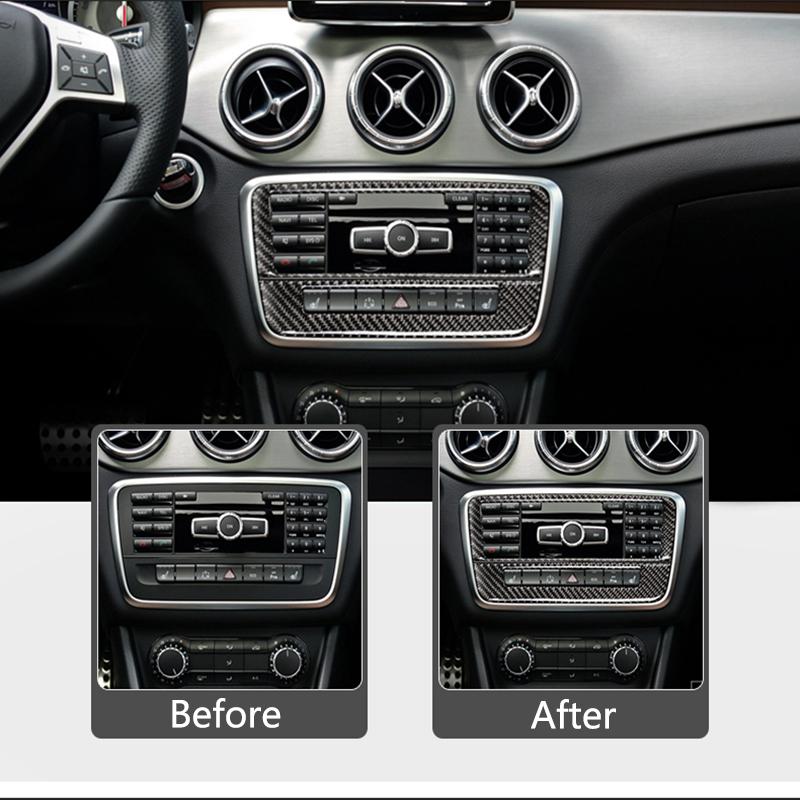 Автомобильный Стайлинг Карбоновая внутренняя панель кнопок Декоративная крышка Отделка Наклейка Рамка Для Mercedes Benz A Class W176 GLA X156 CLA
