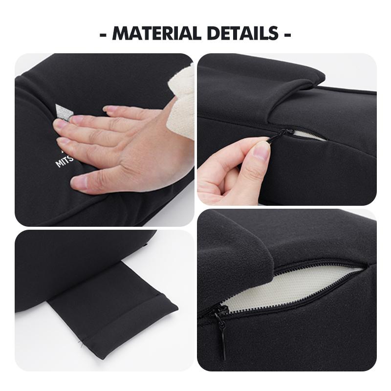 dnsh2 For Mitsubishi Car Logo Suede Seat Non-slip Back Cushion Lumbar Pad Waist Protection Mat Outlander Lancer Cross Colt Xpander