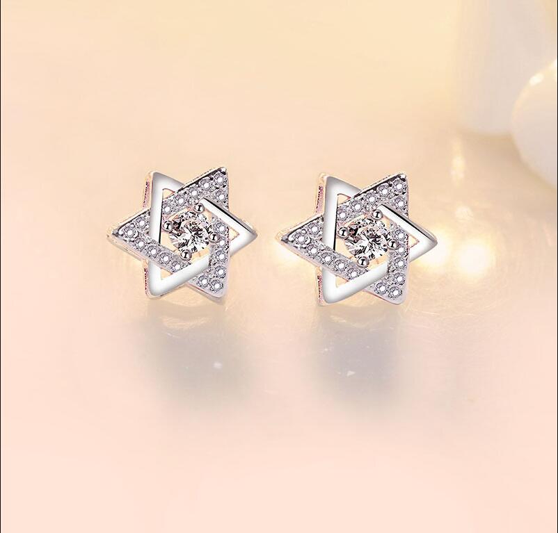 925 Sterling Silver Earrings for Women Original Charm Double Hoop Earrings Pave CZ Fine Engagement Anniversary Jewelry E335