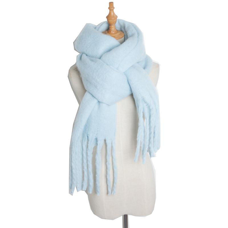 Luxury Winter Scarf Women Solid Cashmere Shawl Soft Elegant Lady Poncho Chuncky Pashmina Bufanda Tassel Echarpe Winter Clothing