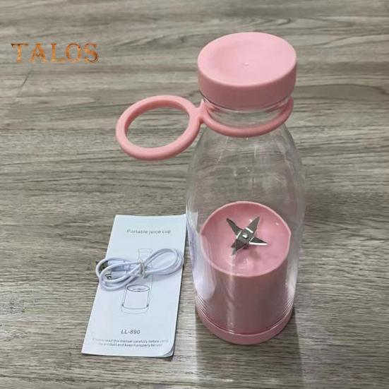 Электрическая соковыжималка объемом 380 мл, перезаряжаемая, смузи-машина с 6 лезвиями, дорожная бутылка без бисфенола А для льда, фруктов, овощей, портативный блендер для домашнего/уличного использования