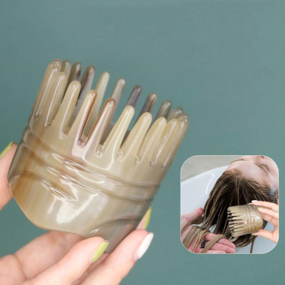 Gua Sha Wide Tooth Scalp Massager Brush Shampoo Comb Buffalo Horn Meridian Comb  SPA