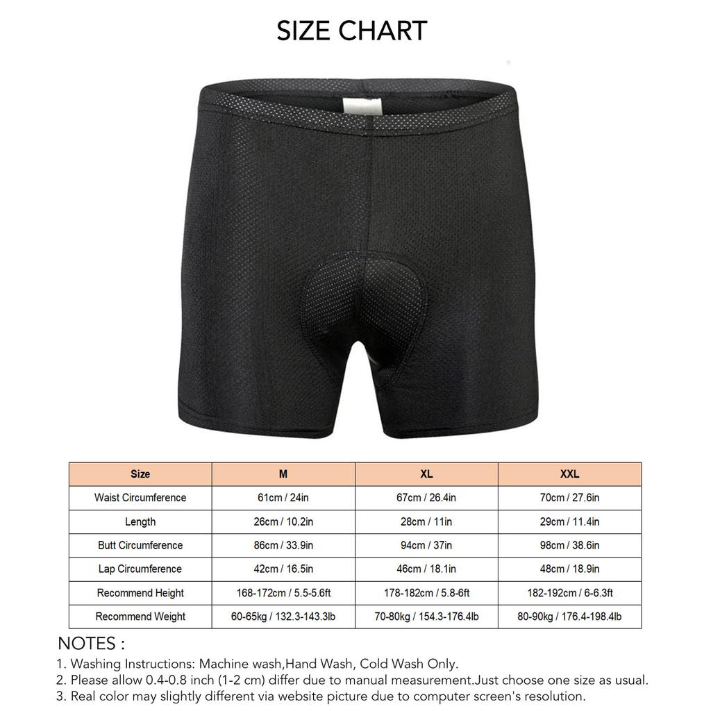 Cycling Underwear Bike Underwear Shorts Thickened Silicone Pad Shock Absorb Easy To Clean