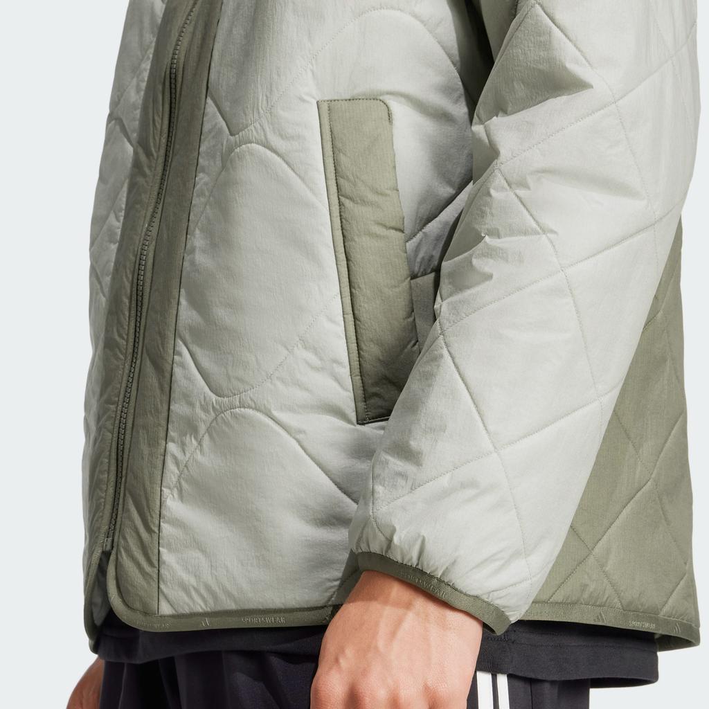 Adidas Lightweight Padded Warm Loose Casual Soft Cotton Jacket Men Jacket Gray Green JG5935