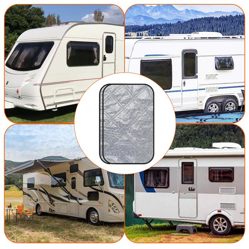 Sun Shade For RV Door Thickened Side Window Sunvisor Shield Cover Foldable Privacy Sunshade 15.94x25 Inches Blocking Light UV &