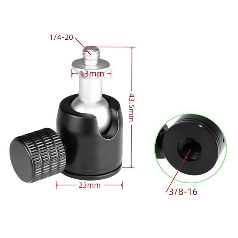 Low Center Gravity Mini Ball Head 360° Stable Panoramic Tripod Head 1/4'' 3/8" Screw Hole for Professional Photography
