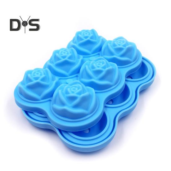 Силиконовая форма для лотка для кубиков льда, форма розы, защита от разливов, коктейли, неувядаемая форма для лотка для льда