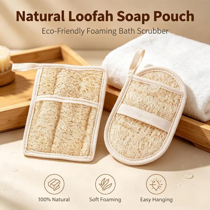 Eco-Friendly Natural Loofah Exfoliating Sponge Gentle Body Scrubber Removes Dead Skin for Home Shower Bath