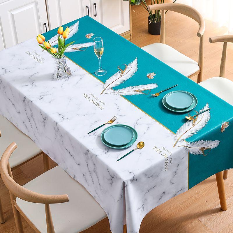 Высококачественная скатерть в скандинавском стиле, водонепроницаемая и маслостойкая скатерть из ПВХ, чайная ткань, прямоугольный простой узор, цветочная уличная походная ткань