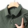 Новая мужская деловая повседневная рубашка с коротким рукавом с нашивкой, однотонная рубашка поло, модный дышащий удобный универсальный топ