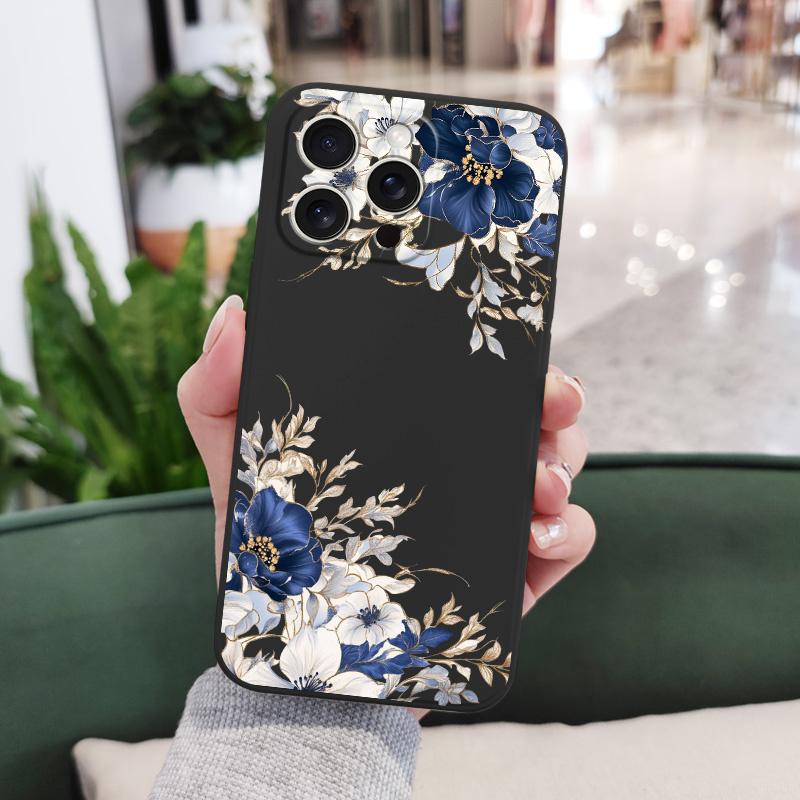 Стильный чехол для телефона с пионами для iPhone 17 16 16e 15 14 13 Plus Pro Max Mini Силиконовый чехол